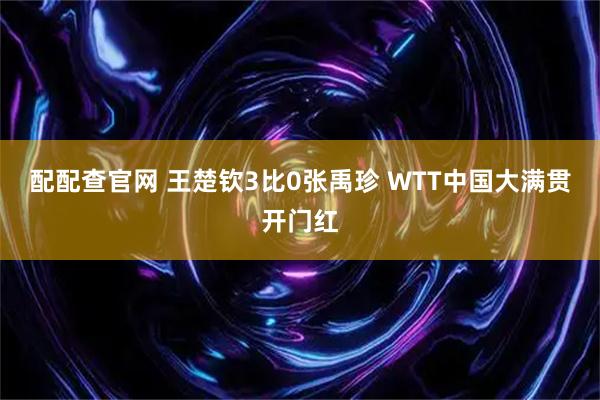 配配查官网 王楚钦3比0张禹珍 WTT中国大满贯开门红